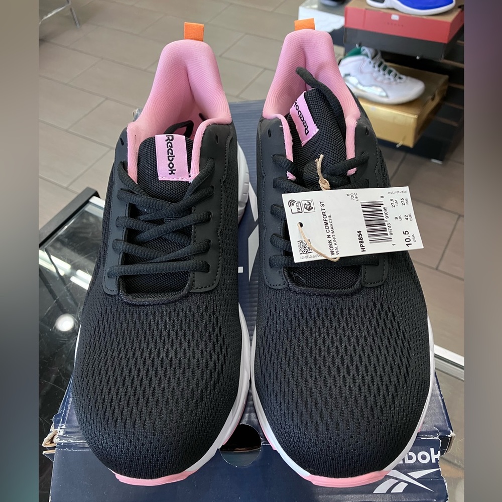 Women’s Reebok Work and Comfort ST Black Pink Fuel Foam Size 10.5 - Picture 4 of 9